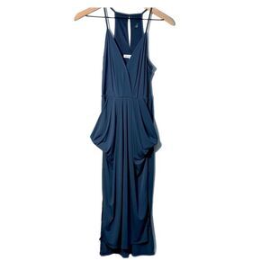BCB Generation Blue Gray Halter Sundress Cocktail High Low Side Slits Women’s XS